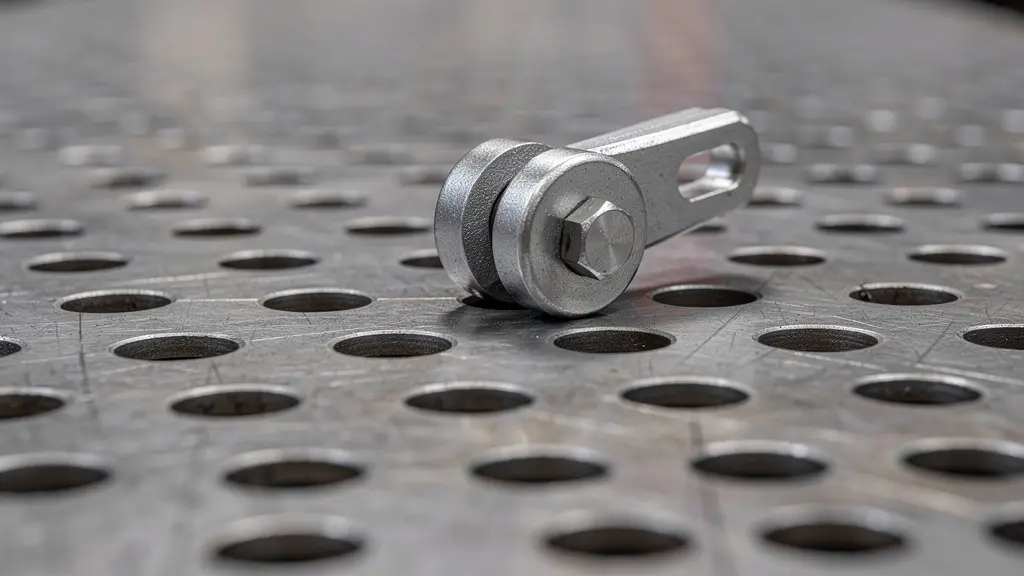 Surface perforée table de soudure professionnelle avec accessoire de bridage système D16